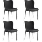 tectake Gestoffeerde stoel Tessa - Geweven stof zwart/zwart,, Huis en Inrichting, Stoelen, Verzenden, Nieuw