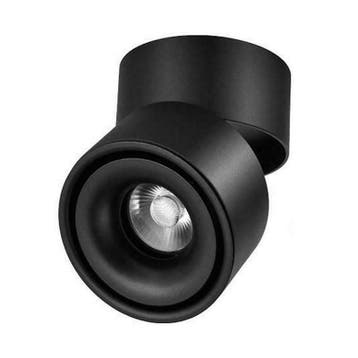 LED Plafond spot 7W Opbouw zwart Dimbaar Warm wit Netstroom, Huis en Inrichting, Lampen | Spots, Verzenden, Nieuw, Overige materialen