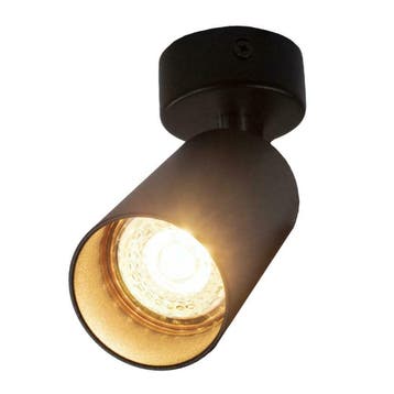 Moderne plafond spot enkel opbouw zwart GU10 fitting, Huis en Inrichting, Lampen | Spots, Verzenden, Nieuw, Overige materialen