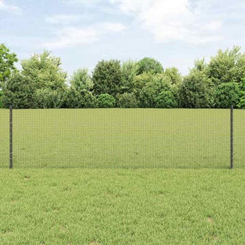 vidaXL gelast draadhek met palen 50 x 0,6 m PVC-Coated Staal, Verzenden, Nieuw