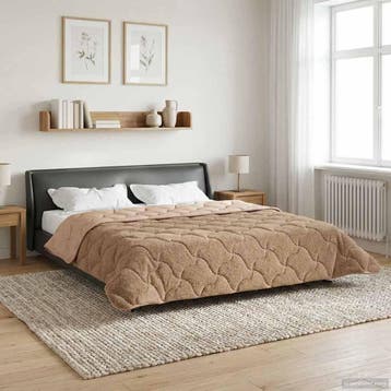vidaXL Volledig Jaar Dekbed 220 x 240 cm Nee Taupe Ademend, Verzenden, Nieuw