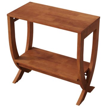 Tribesigns 60 cm banktafel van massief hout met gebogen pote, Verzenden, Nieuw