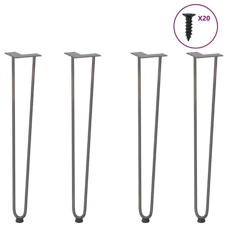 vidaXL Haarnadelpoten voor console tafel 4 st 72 cm massief, Maison & Meubles, Pièces pour table, Envoi