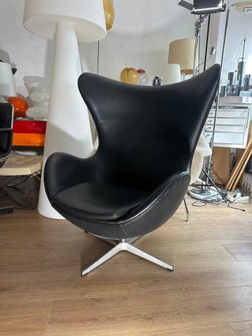 Fritz Hansen - Arne Jacobsen - Fauteuil - Egg Stoel - Leder,