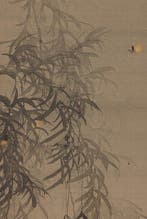 Very fine early summer evening scroll: willow and fireflies,, Antiquités & Art