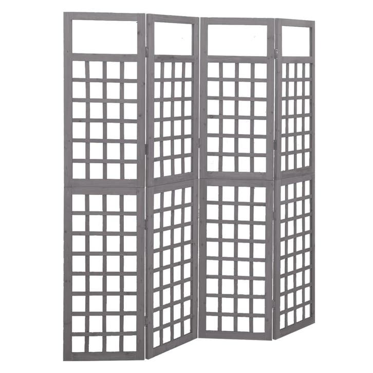 vidaXL Kamerscherm/trellis met 4 panelen161x180 cm vurenhout, Maison & Meubles, Accessoires pour la Maison | Autre, Envoi
