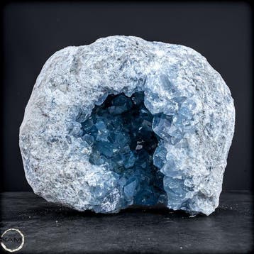Natuurlijke celestiet-druse – Hemelsblauwe schat uit de, Antiek en Kunst