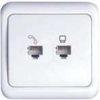 UTP RJ45 Stopcontact Wandcontactdoos 1-voudig met LED toebeh, Verzenden, Nieuw