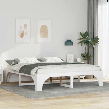 vidaXL Bedframe Wit 200 x 200 cm Massief grenenhout, Verzenden, Nieuw
