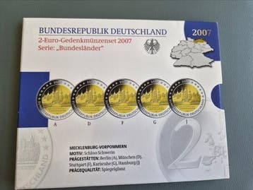 Duitsland. 2 Euro 2006/2007 (15 coins) Proof (Zonder