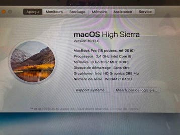 Apple MacBook Pro 15 (2010) | 8GB RAM | Core i7 | Charger -