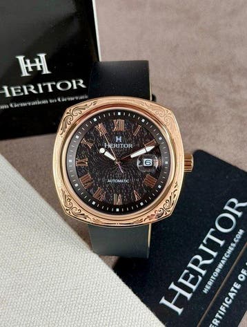 Heritor - Heritor Davenport Automatic Date Rose Gold/Black -