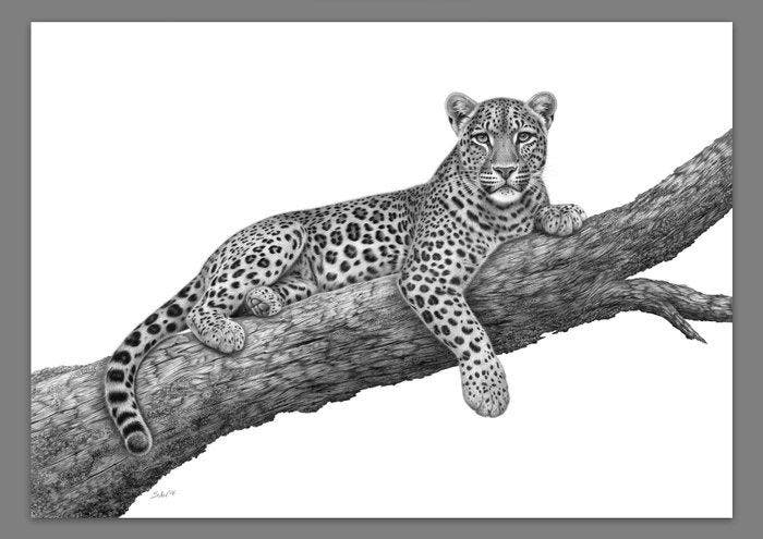 Schu - Leopard in a tree - XL, Antiquités & Art, Art | Objets design