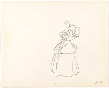 Walt Disney - Mock Prince-animatietekening Eens in een, Nieuw
