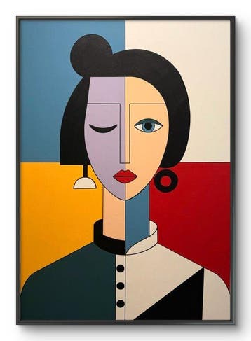 Marcel Mendez - Fragmented Face #90 -XL- ( No reserve ), Antiek en Kunst