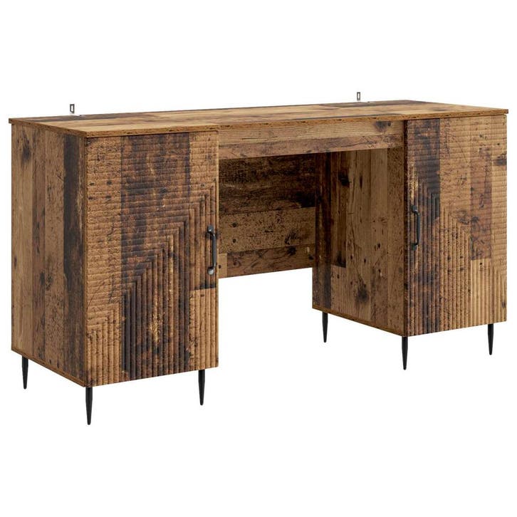 vidaXL Bureau met plank Oud hout 142,5 x 50 x 75 cm Bewerkt, Maison & Meubles, Bureaux, Envoi