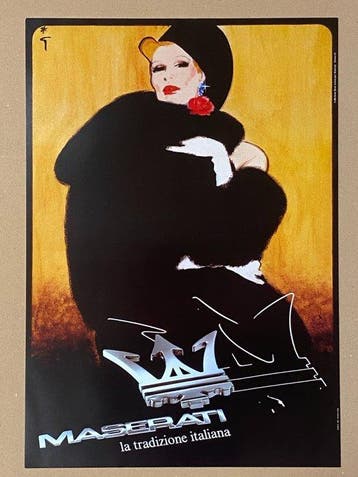 René Gruau - MASERATI - La tradizione italiana - Donna IV -