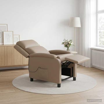 vidaXL Massage Relaxstoel Cappuccino Kunstleer, Verzenden