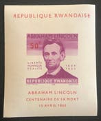 Rwanda 1965/1983 - Rwanda Ongetand Blok 3 ABRAHAM LINCOLN, Gestempeld