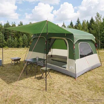 vidaXL Familietent 8-persoons Groen Polyester, Verzenden, Nieuw
