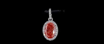 Hanger - 14 karaat Witgoud - 2.33ct. tw. Roze Diamant (Fancy