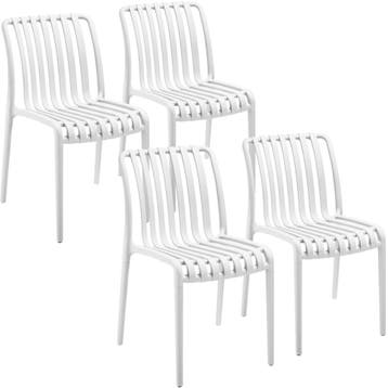 tectake Tuinstoelen Alcudia, weerbestendig, stapelbaar - crè, Tuin en Terras, Verzenden, Nieuw