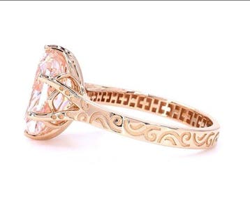 Ring - 14 karaat Roségoud - 5.04ct. tw. Roze Diamant (Fancy, Nieuw
