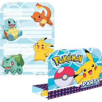 Pokemon Uitnodigingen 21,5cm 8st, Verzenden