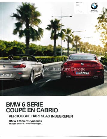 2012 BMW 6 SERIE COUPE | CABRIOLET BROCHURE NEDERLANDS, Nieuw