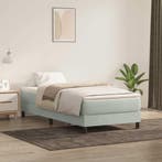 vidaXL Boxspring met matras fluweel lichtgrijs 80x210 cm, Verzenden