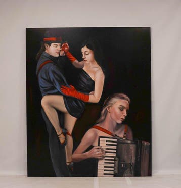 Louis Nagelkerke (1949) - Dancing couple with accordion