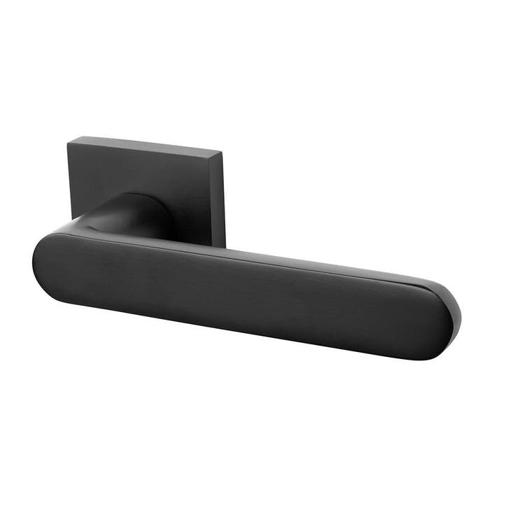 Deurklink Linee mat zwart geveerd - deurbeslag voor binne..., Doe-het-zelf en Bouw, Hang- en Sluitwerk, Klink of Kruk, Nieuw, Overige materialen