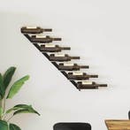 vidaXL Wijnrek voor 7 flessen wandmontage metaal zwart, Verzenden, Nieuw