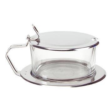 Suiker/Kaasbakje | RVS/Glas | Ø115x70(h)mm EMGA, Verzenden, Nieuw in verpakking
