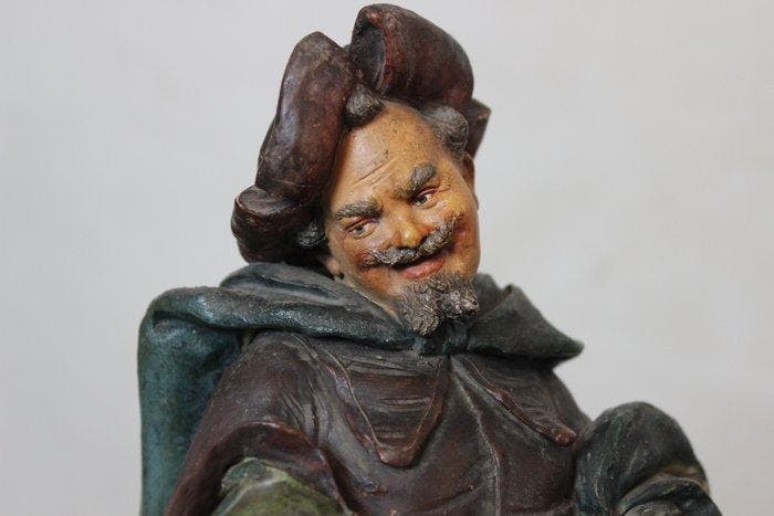 Goldscheider - Statue, Falstaff - 36 cm - Terre cuite, Antiquités & Art, Antiquités | Verre & Cristal