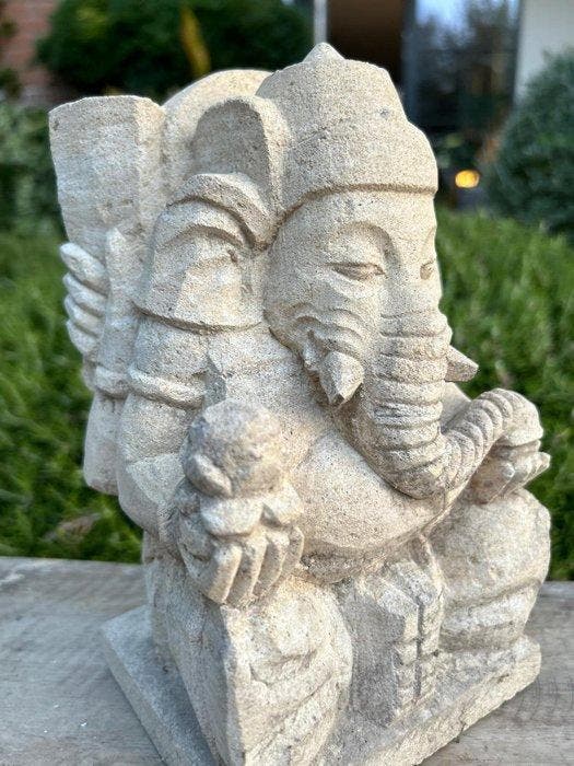 Statua di Ganesh in Pietra antica – Bali – - Beeld - Ganesha, Antiquités & Art, Art | Art non-occidental