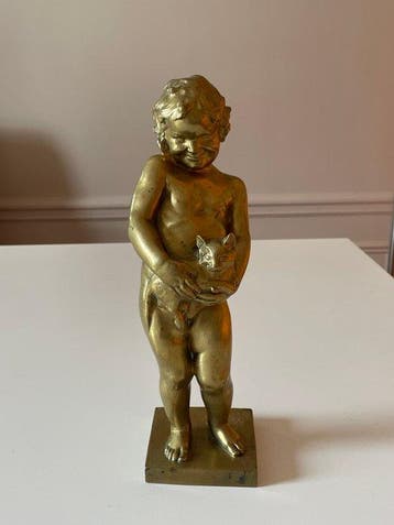 Charles G. Cassou (1887-?) - Beeldje, L’enfant au chat - 25