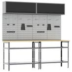 vidaXL Werkbankset met plank 8 pcs Zwart en Grijs, Verzenden, Nieuw