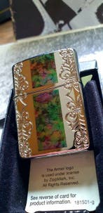 Zippo - Original Zippo Rarität Seltenes Armor Case Floral -