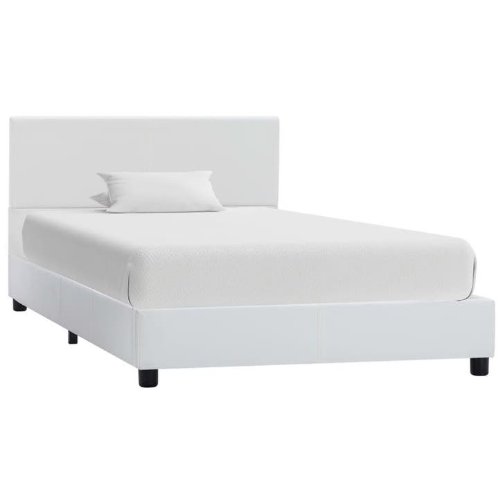 vidaXL Bedframe kunstleer wit 90x200 cm, Huis en Inrichting, Slaapkamer | Bedden, Nieuw, Verzenden