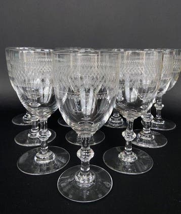 Drinkglas - Prachtige set van 10 waterglazen - Gegraveerd