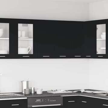 vidaXL Bovenkast Lyon 60x31x60 cm bewerkt hout zwart, Huis en Inrichting, Verzenden, Nieuw