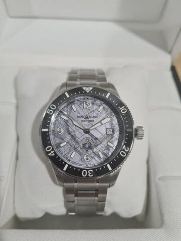 Montblanc - iced sea automatic date gray - 130793 - Homme -, Handtassen en Accessoires, Horloges | Heren, Nieuw