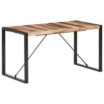 vidaXL Eettafel 140x70x75 cm massief hout, Huis en Inrichting, Verzenden, Nieuw