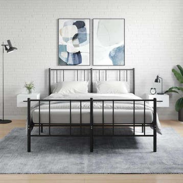 vidaXL Nachtkastjes 2 st wandgemonteerd 35x35x20 cm wit, Verzenden