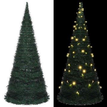 vidaXL Kunstkerstboom met verlichting pop-up 150 cm groen, Verzenden