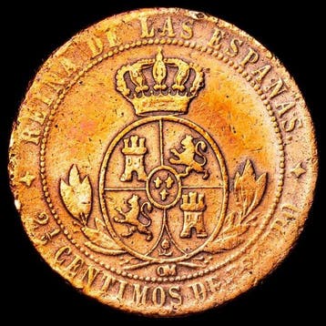 Espagne. Isabelle II. 2 1/2 céntimos Jubia. (OM) - 1867.