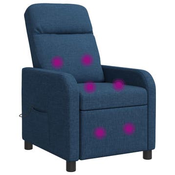 vidaXL Massage Relaxstoel Blauw Stof, Verzenden, Nieuw