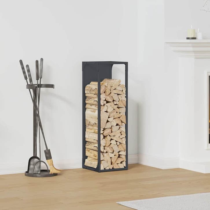 vidaXL Brandhoutrek 25x25x80 cm koudgewalst staal, Tuin en Terras, Brandhout, Verzenden