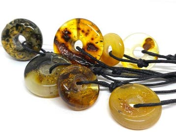 Collection Ambre Lumineux - 7 pendentifs en ambre baltique